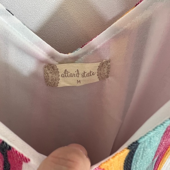 Altar’d State Quesada Striped Maxi Dress Tie Shoulder & Waist Front Slit size S - Picture 9 of 13